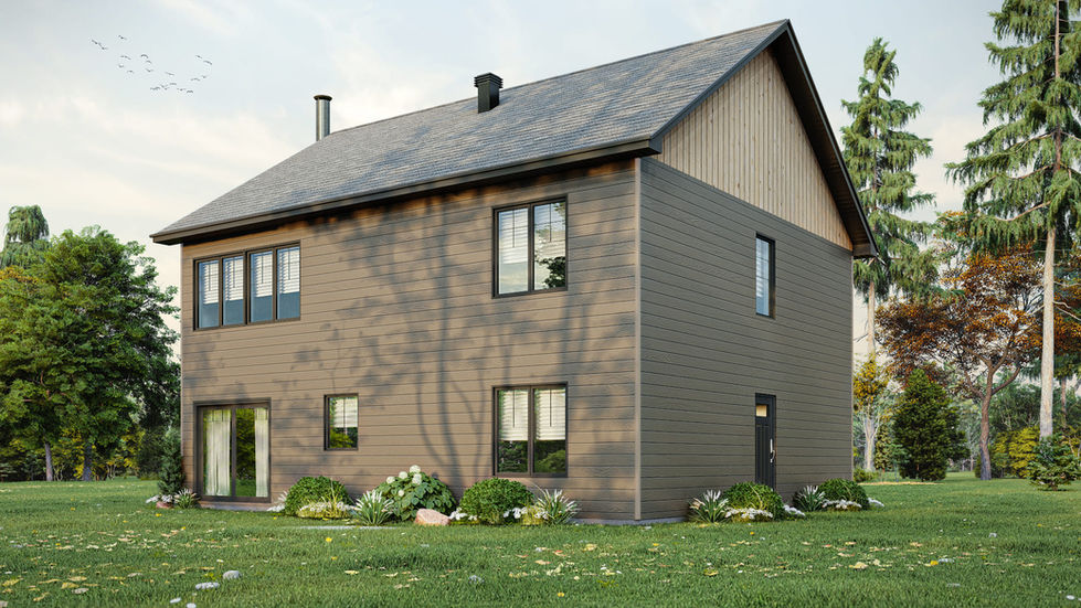 chalet contemporain avec fenestration pleine hauteur et grande façade vitrée