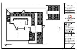 Plan de relevé commercial existant représentant avec précision la configuration intérieure d'un bâtiment avant sa transformation.