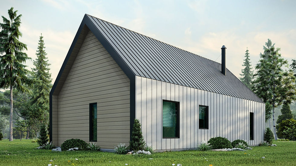 Miniature : Plain-pied en plan de maison - Extérieur arrière