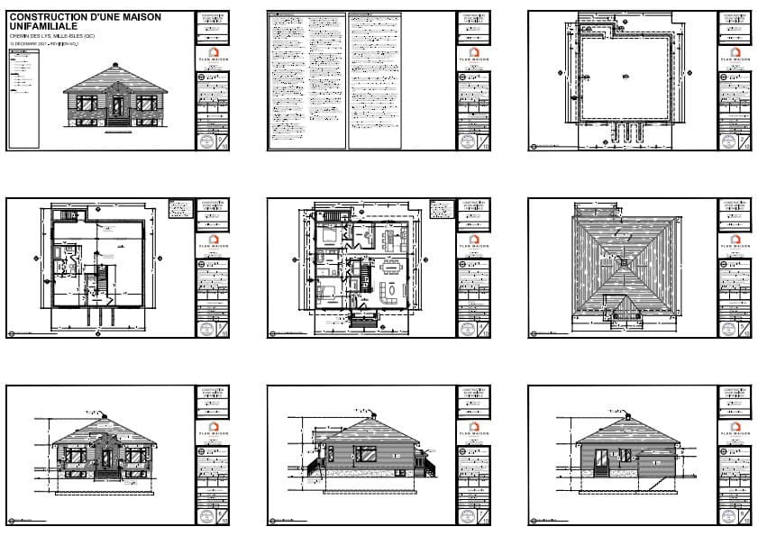 Plans techniques pour maison plain-pied avec bachelor au sous-sol