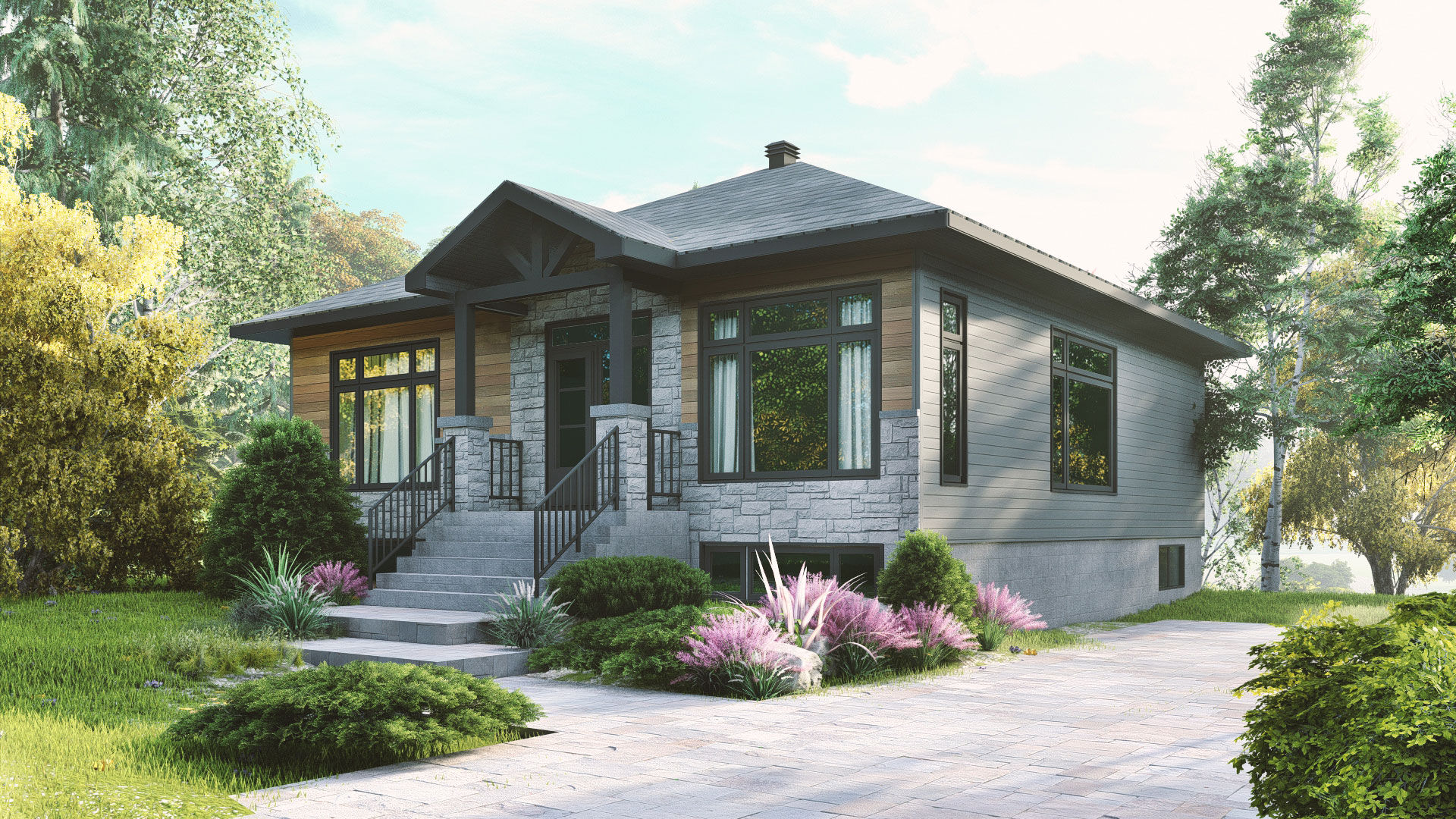 Plan maison bi-génération - Extérieur avant