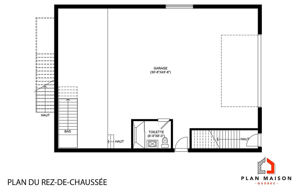 Miniature : Plan de garage avec loft au dessus - Plan du rez-de-chaussée