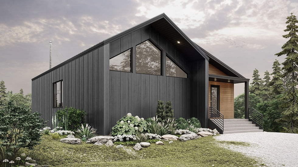 Plan de chalet scandinave moderne - Extérieur avant