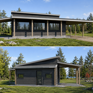 Transformation de toiture de chalet contemporain avec larges débords