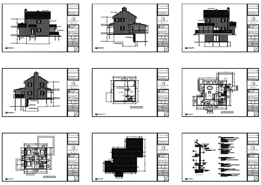 plans architecture maison pilotis details construction