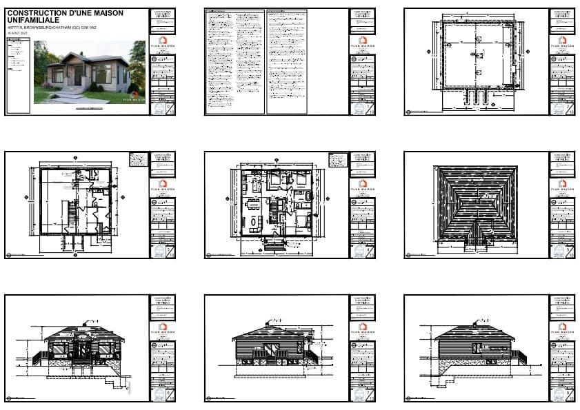 Plans techniques pour maison plain-pied avec sous-sol aménagé