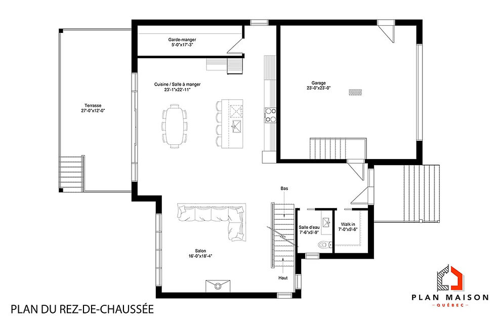 Miniature : Plan de maison de luxe - Plan du rez-de-chaussée