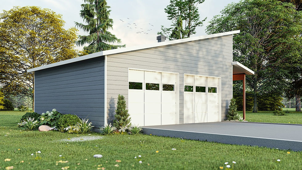 Plan de garage moderne 24x28 - Extérieur avant