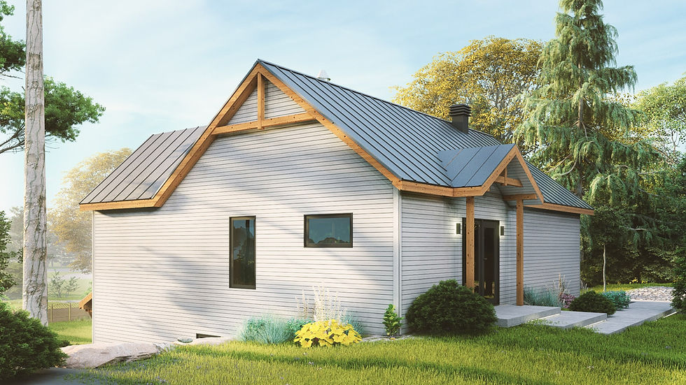Plan de maison avec rez-de-jardin - Extérieur avant