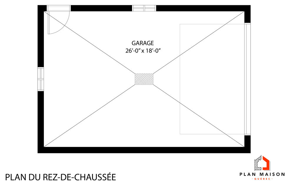 garage détaché 26x18 avec toit à pignon plan d’aménagement intérieur