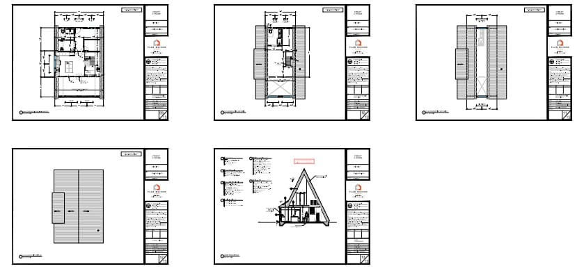 plan complet maison triangulaire contemporaine structure