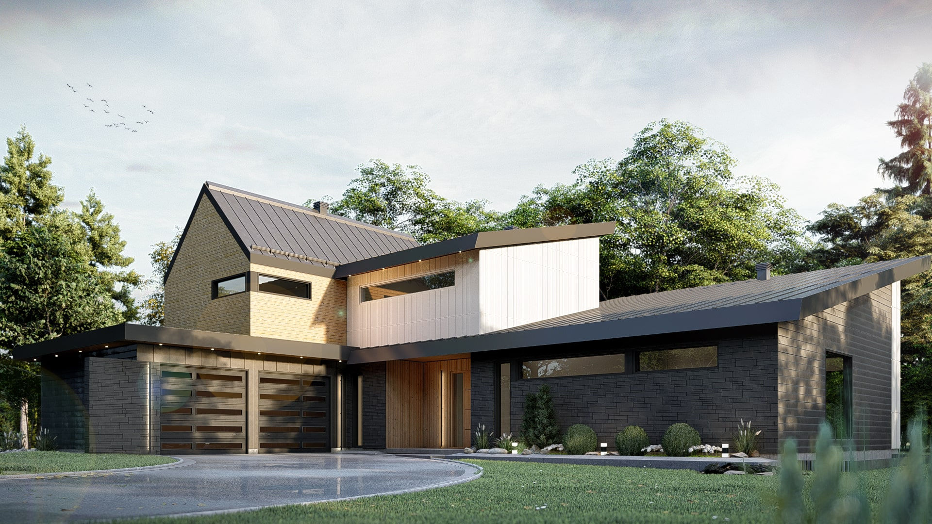 Maison moderne de luxe et son plan - Extérieur avant