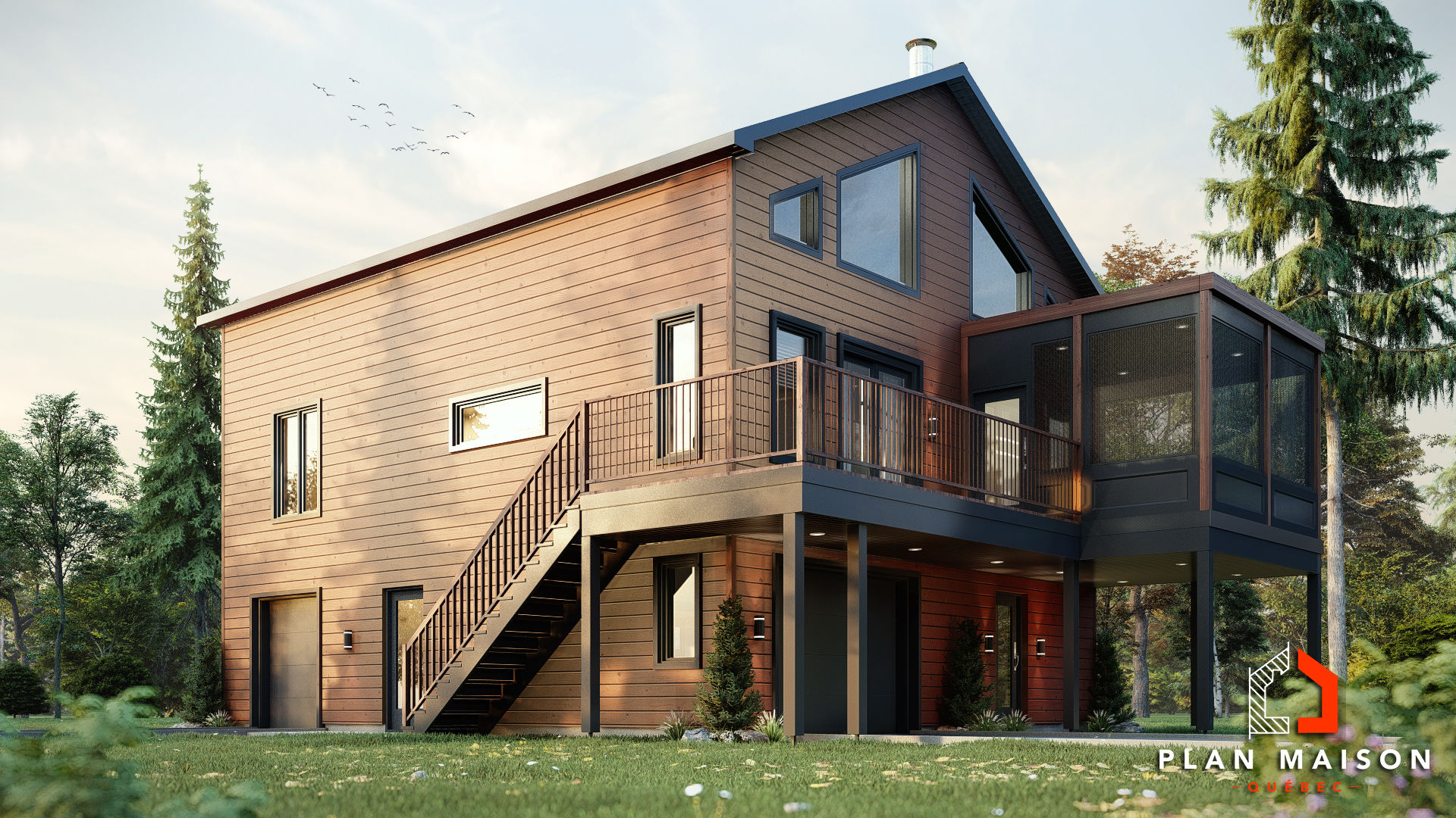 Modèle maison en bois - Extérieur avant