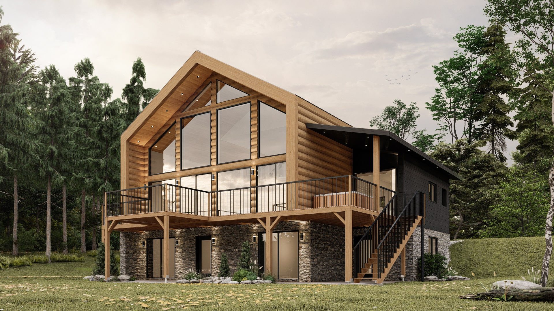 Modèle de maison bois - Extérieur arrière