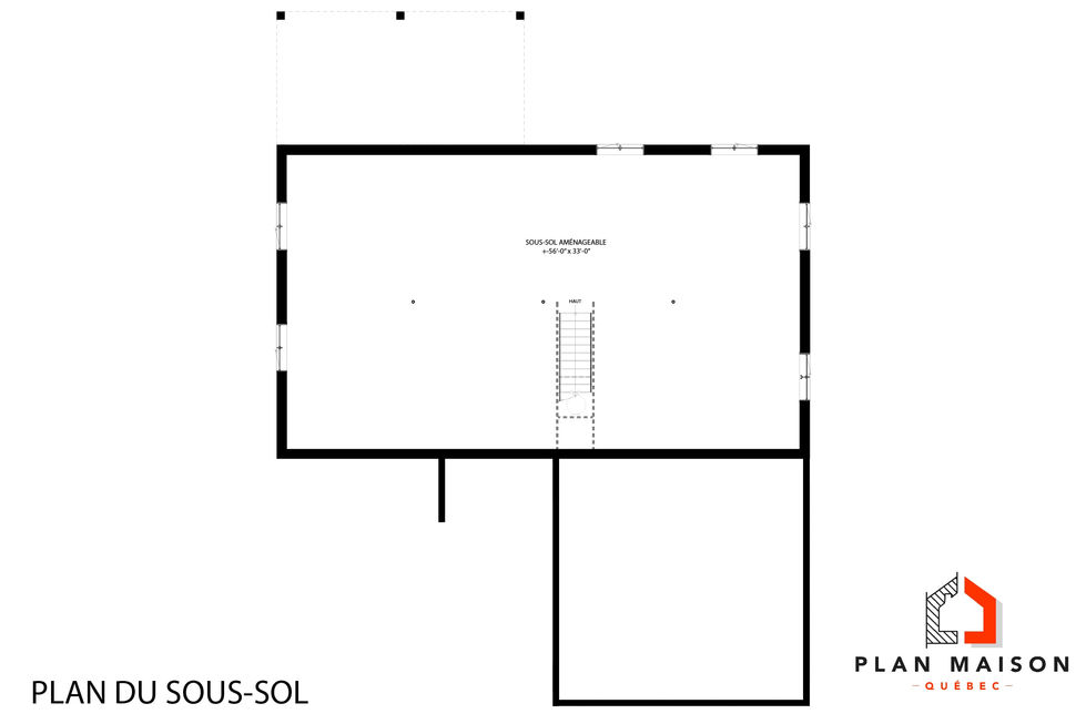 Sous-sol aménageable dans une résidence contemporaine de plain-pied