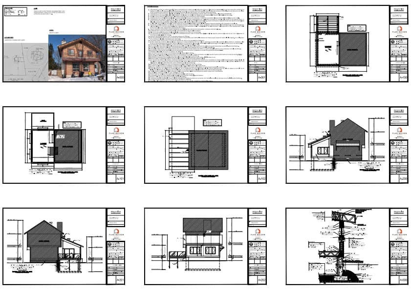 Plans de construction pour agrandissement latéral avec salle 4 saisons et patio