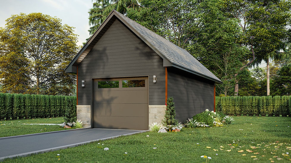 Plan de garage détaché rustique compact - Extérieur avant