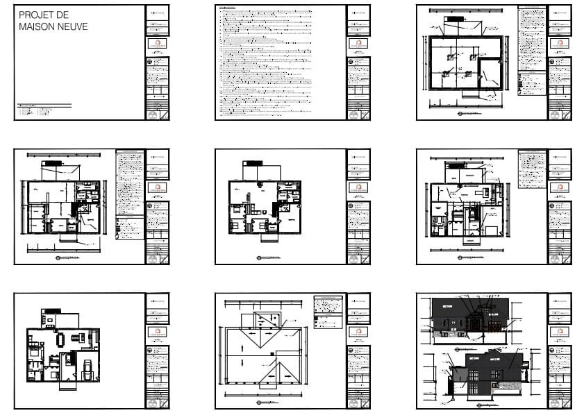 plans techniques maison farmhouse moderne construction résidentielle