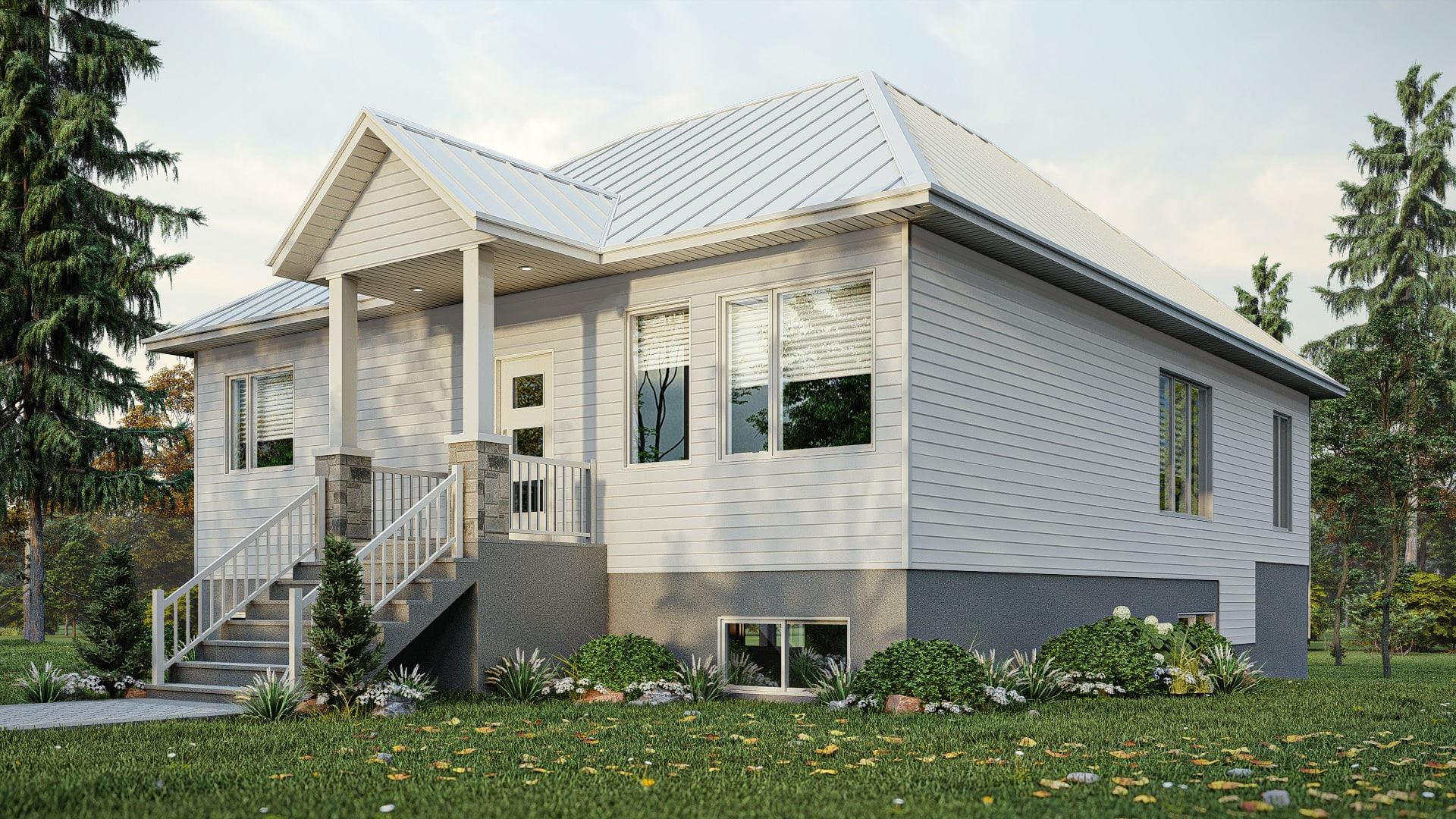 Plan de maison 3 chambres - Extérieur avant