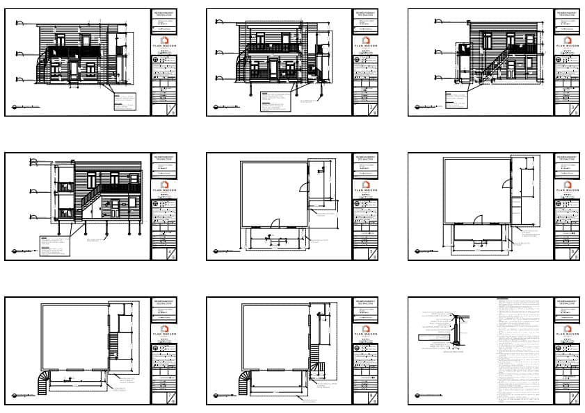 Rendu 3D photoréaliste d’un bâtiment résidentiel avec nouveaux balcons et escalier extérieur.