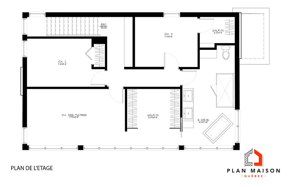 Thumbnail: Modèle de maison moderne à étage - Plan de l'étage