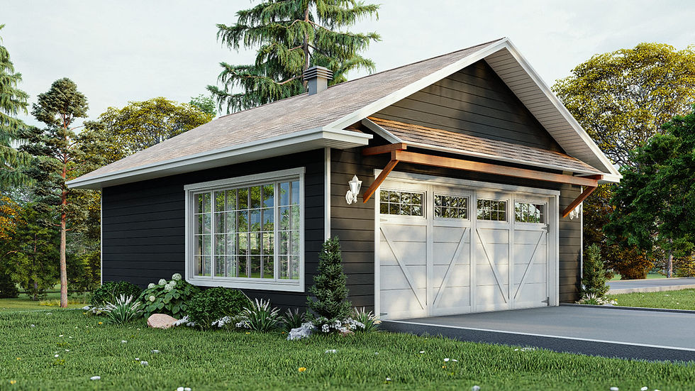 plan de garage détaché farmhouse avec sous-sol aménagé - Extérieur arrière