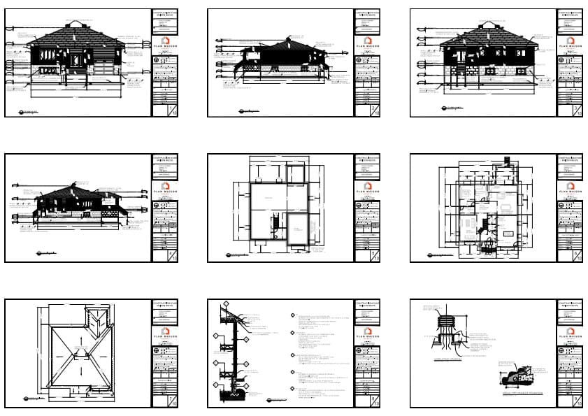 plans techniques maison moderne avec garage construction