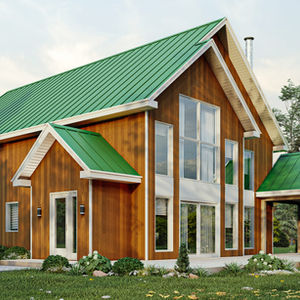 façade maison contemporaine style grange fenestration verticale moderne