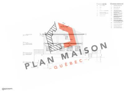 Chalet en bois design - plan d'élévation gauche