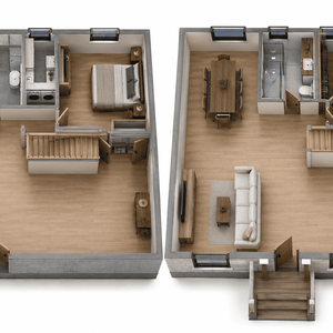 Maison unifamiliale avant un projet de rénovation intérieure comprenant le sous-sol et le rez-de-chaussée.
