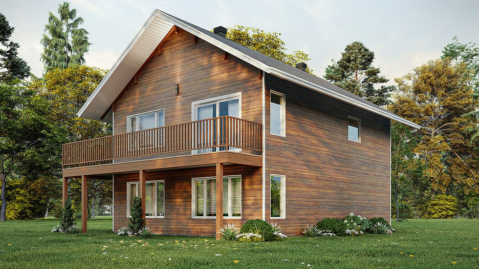 Plan de chalet en bois - Extérieur avant