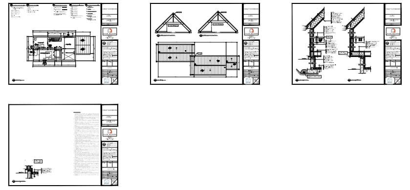 Coupes techniques maison contemporaine montrant structure et assemblages