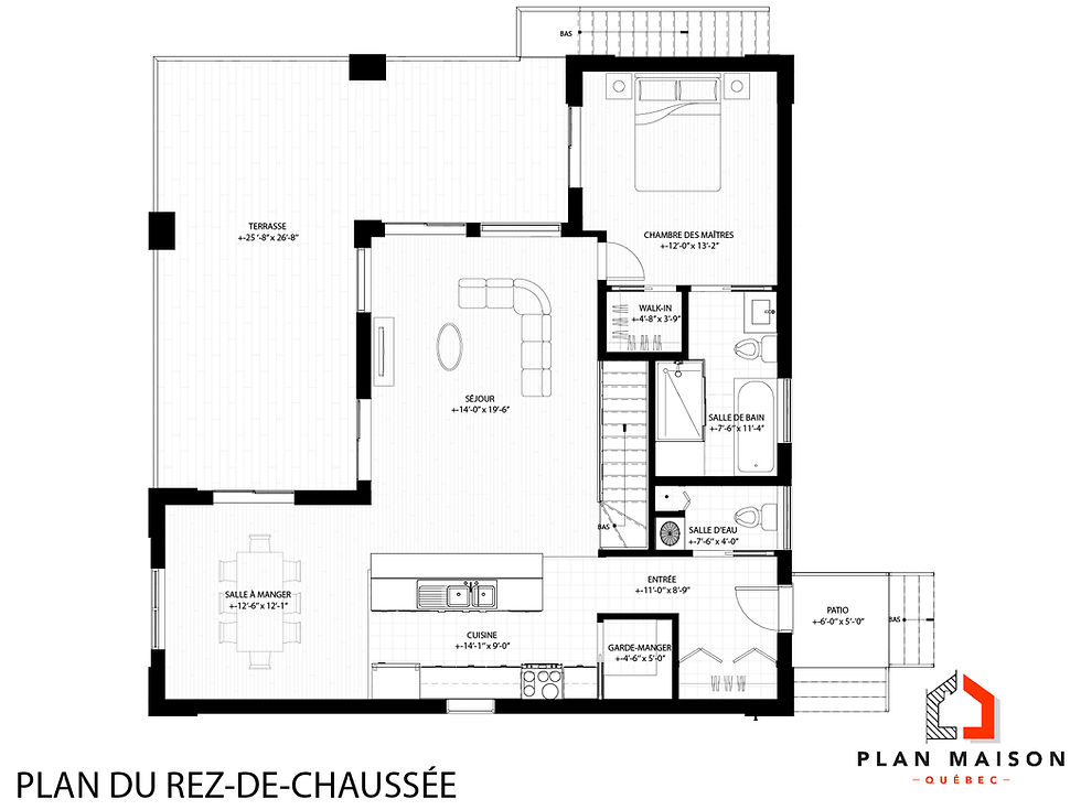 Thumbnail: Plan maison contemporaine - Plan de l'étage