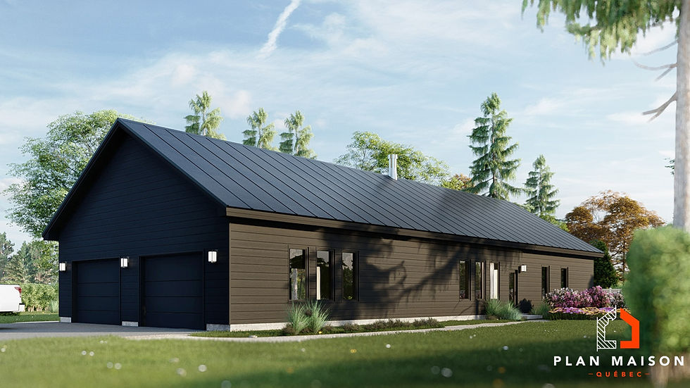 Plan de maison avec double garage - Extérieur avant