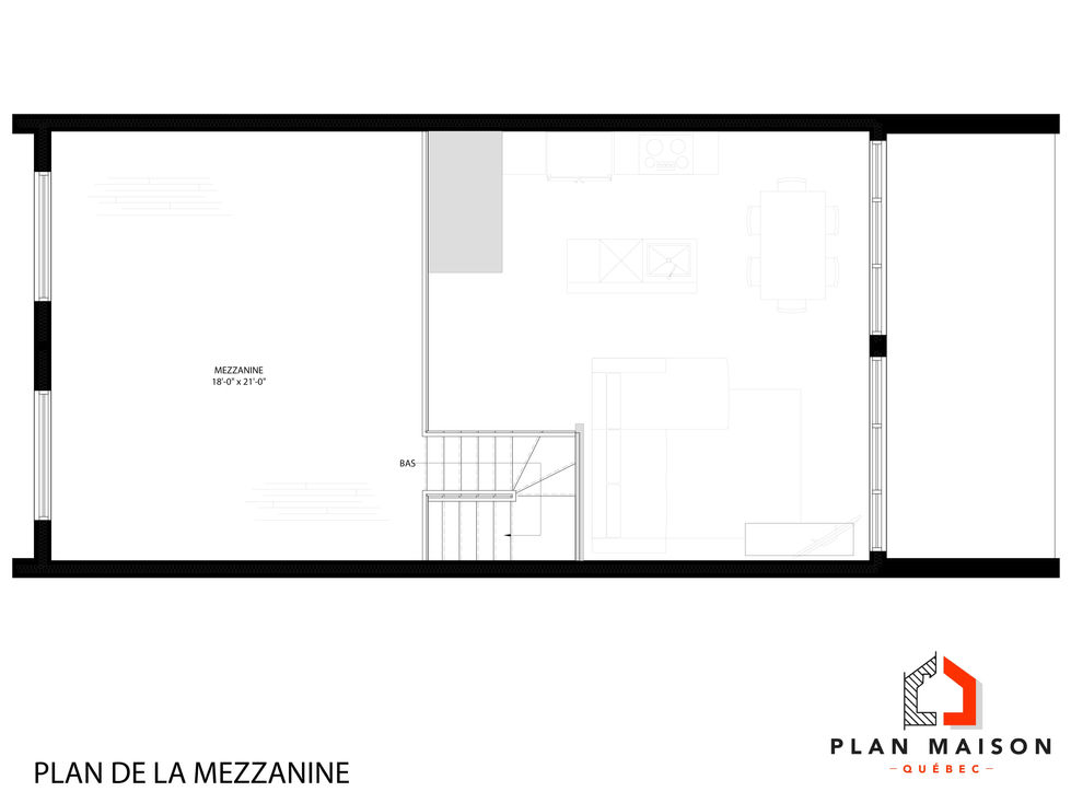 mezzanine ouverte maison nordique contemporaine