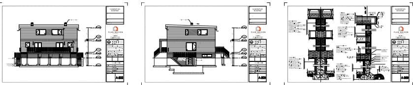 coupe technique quadruplex moderne architecture