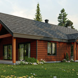 façade maison bois plain-pied terrasse couverte