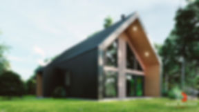 Plan de maison scandinave de plain-pied - Extérieur avant