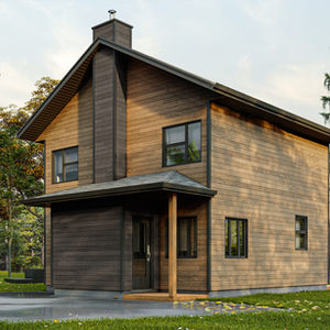 façade résidence minimaliste bois entrée moderne