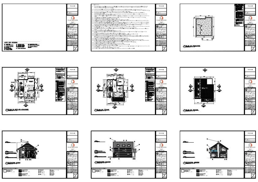 plans construction maison contemporaine elevations vues techniques architecture