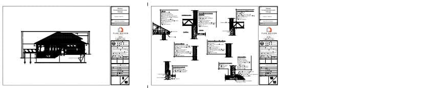 Détails de construction d’un plan de maison contemporaine avec sous-sol aménagé
