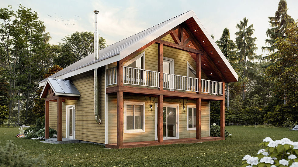 Plan maison 2 chambres - Extérieur avant