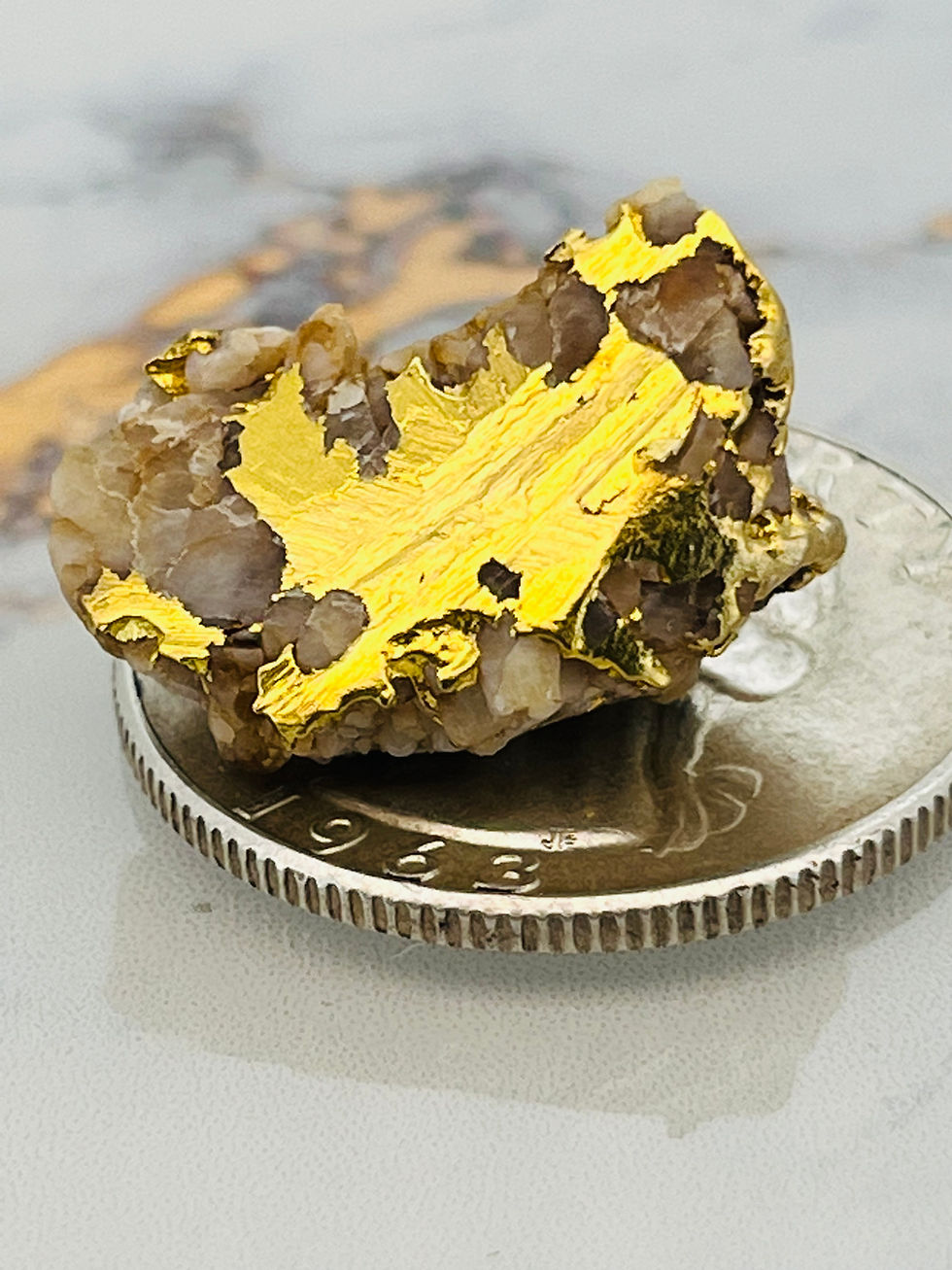 Alaskan Gold in Quartz Slab/Nuggets GoldORado