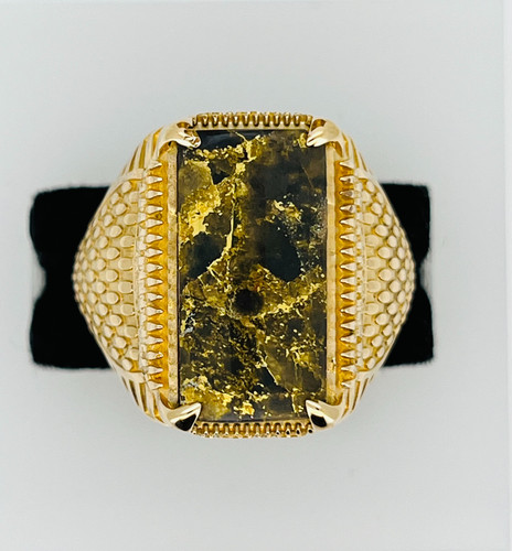 18K BLACK Gold Quartz Sheep Ranch mine Dragon Ring | GoldORado