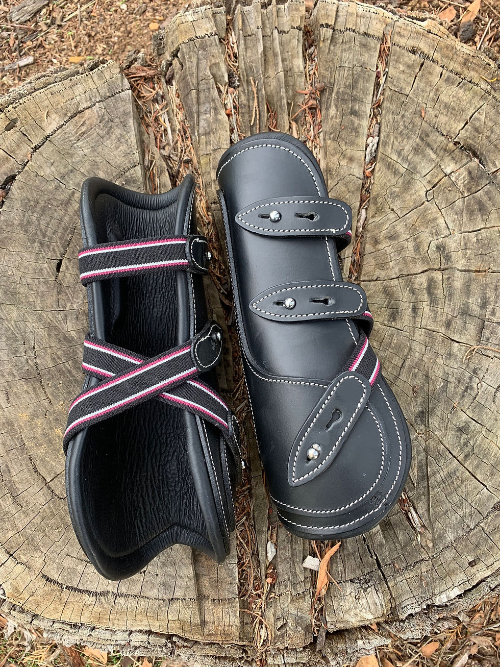 Thumbnail: Black Leather Tendon Boots