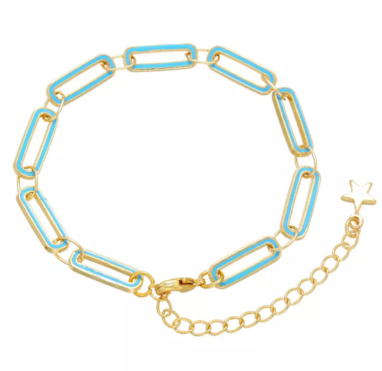 Turquoise Paper clip bracelet