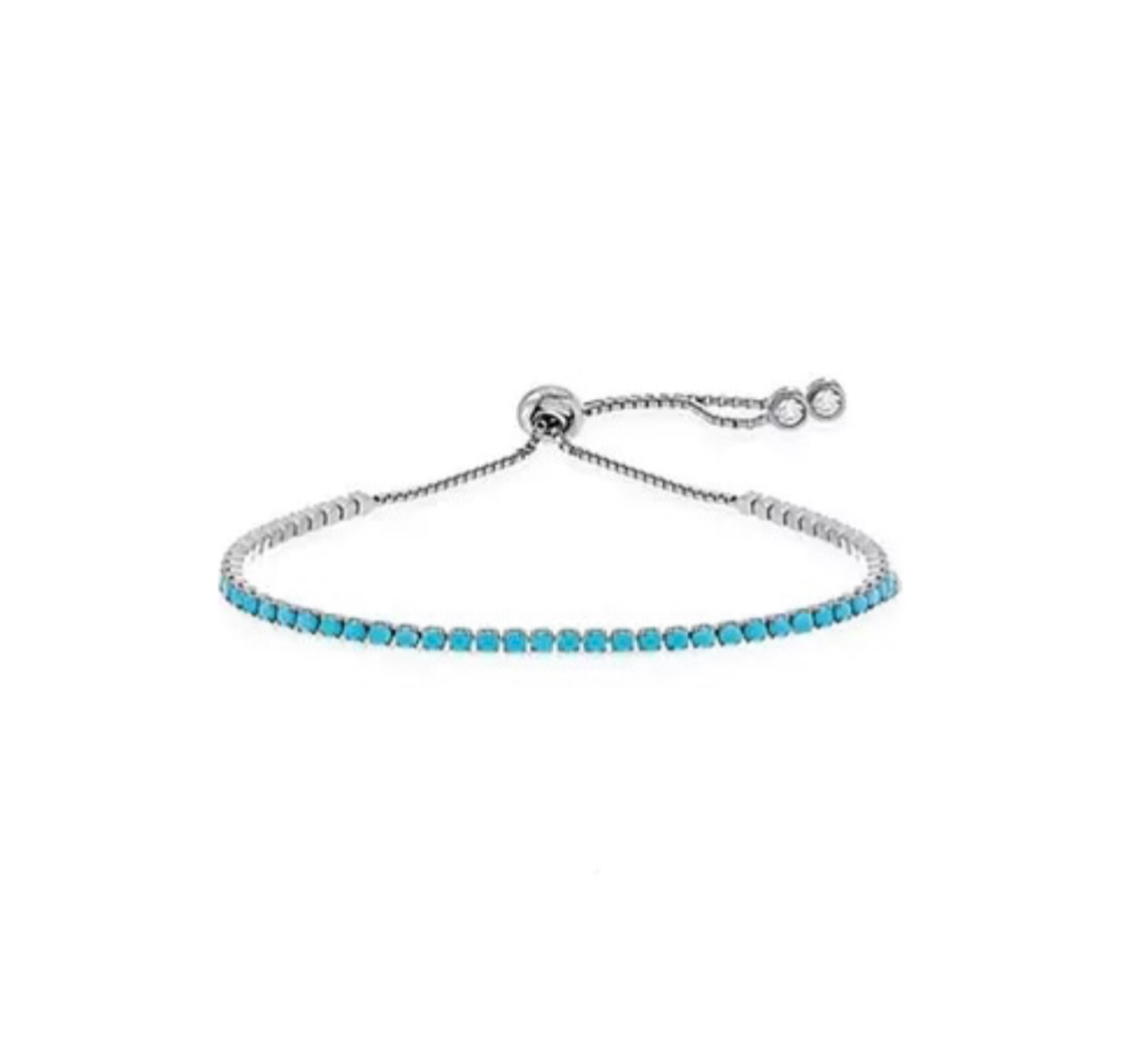 Turquoise tennis adjustable bracelet