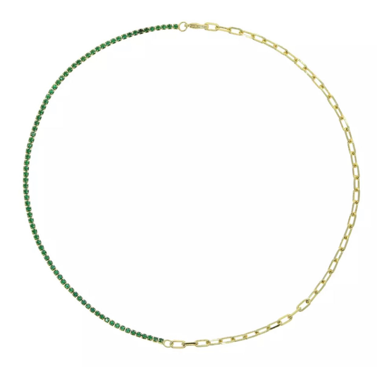 Emerald half & half choker