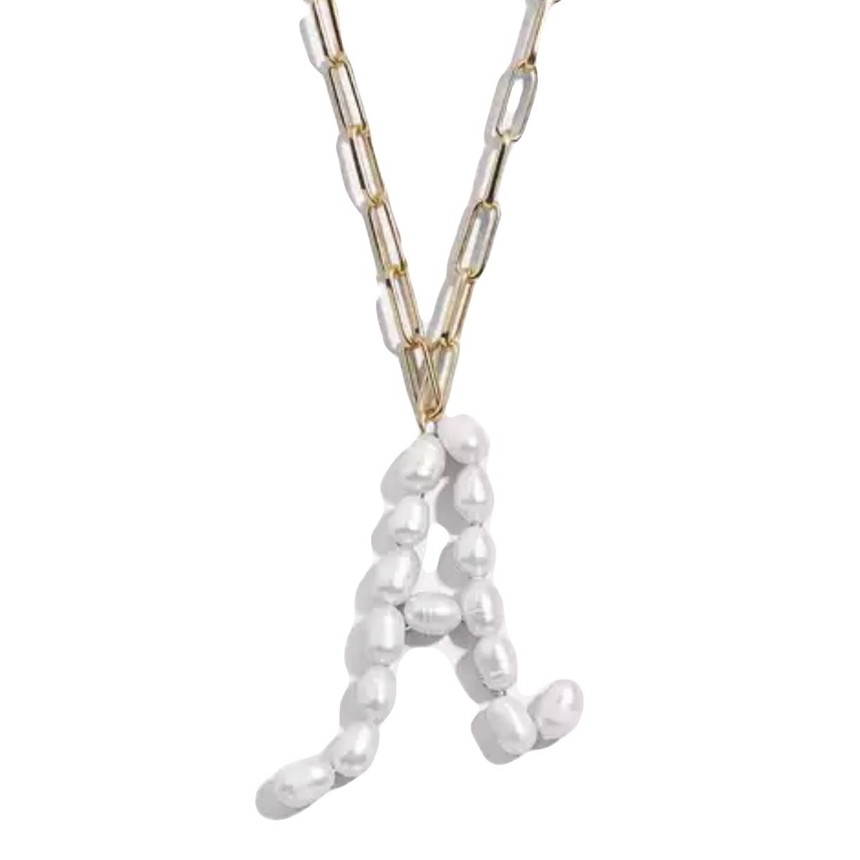 Chunky link initial necklace