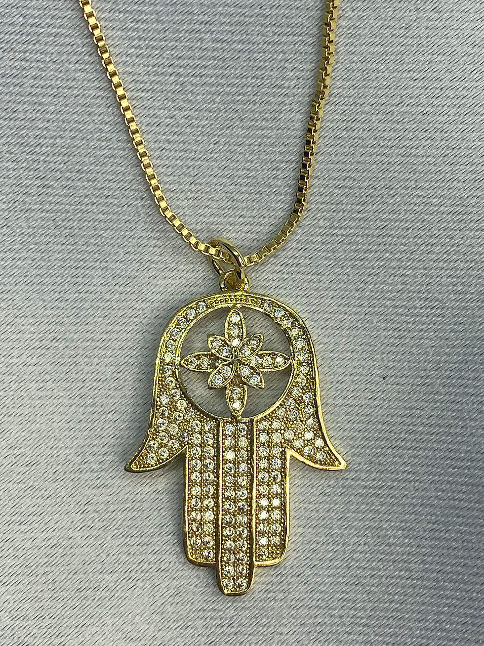 Thumbnail: Solid 18K Gold Filled Hamsa Hand of God Necklace